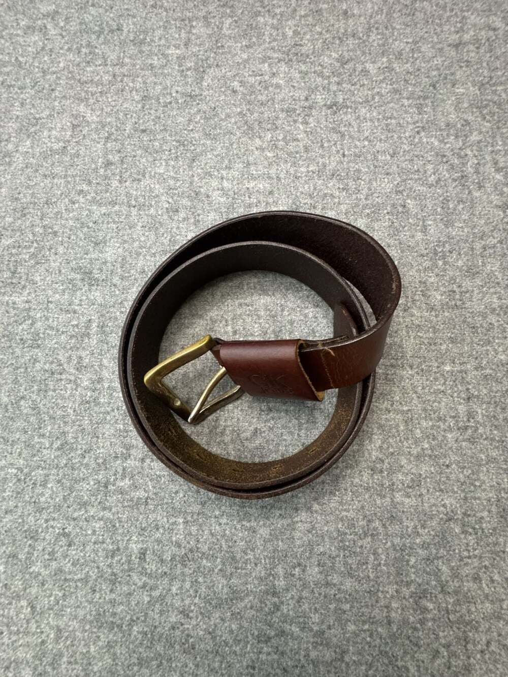 Calvin Klein Jeans Brown Leather Belt
